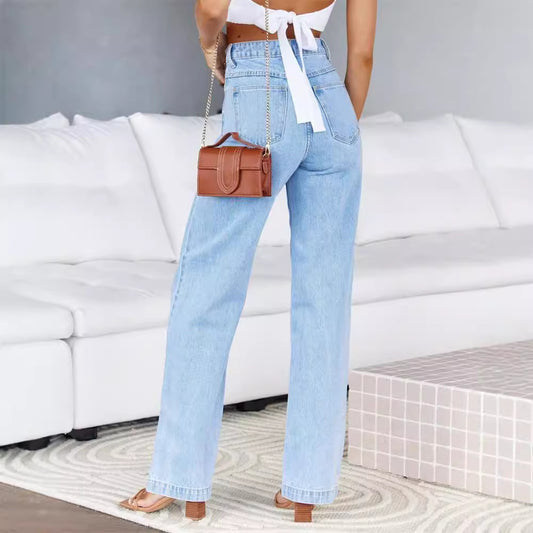 Women's Unique Temperament Commute Washed Stretch Jeans