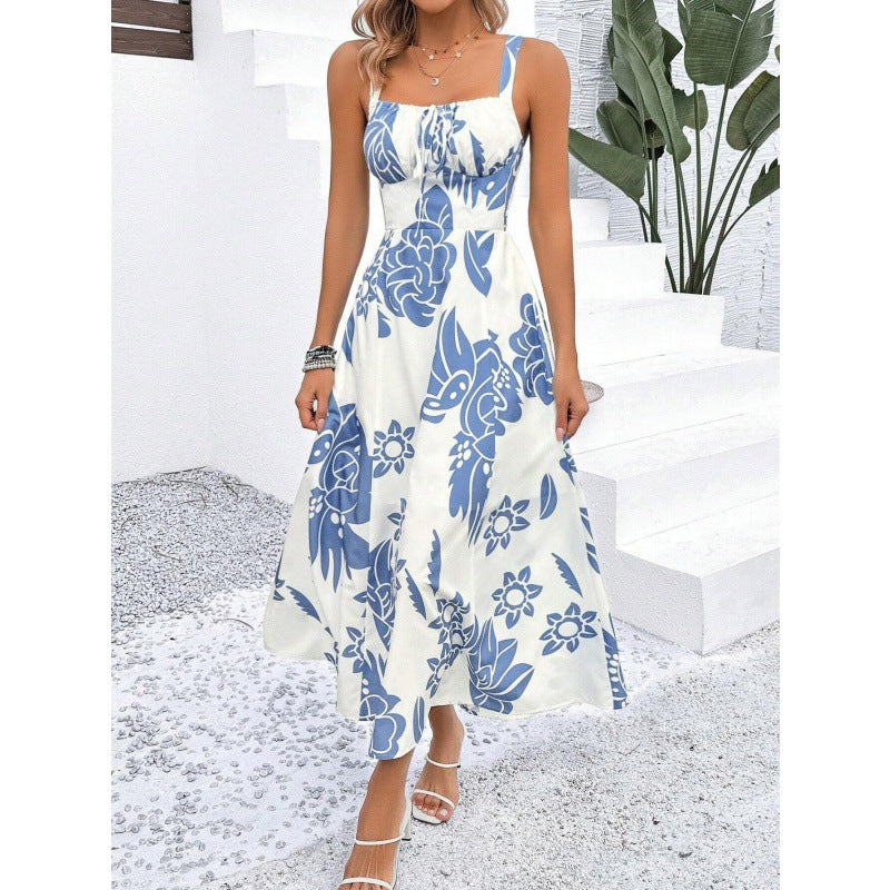 Women's Fashion Sexy Sling Backless Slim Fit Dress