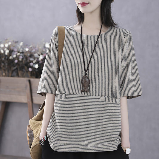 Women's Thin Western Style Small Pullover Loose Blouses