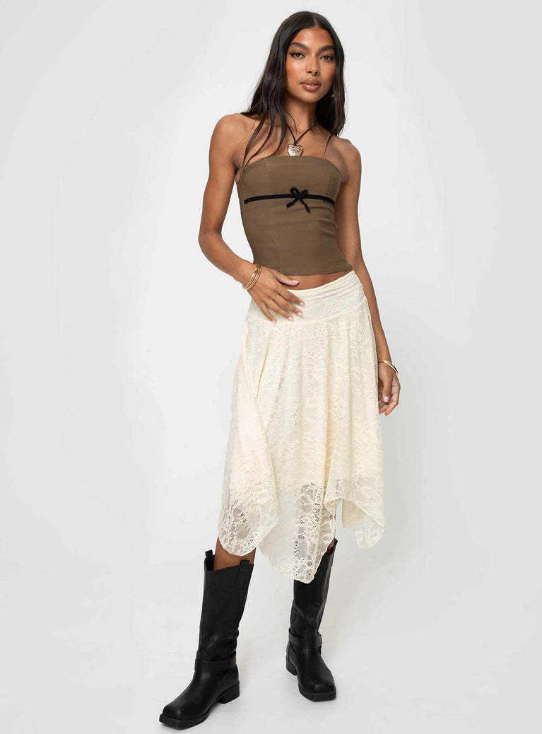 Women's Irregular Lower Hem Mid-length Lace Skirts