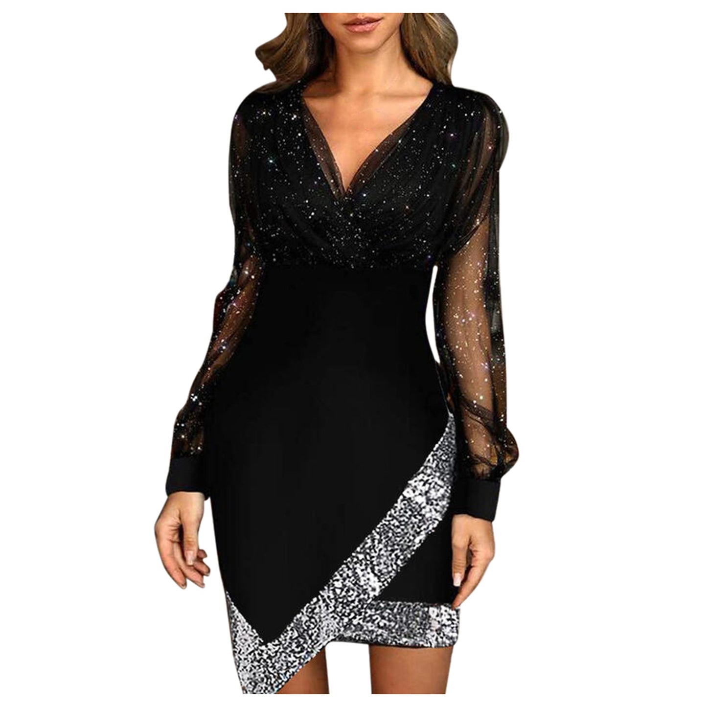 Women's Comfortable Mesh Stitching Sexy Dress Dresses