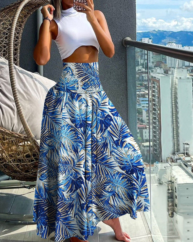 Women's Casual Fashion Floral High Waist Skirts