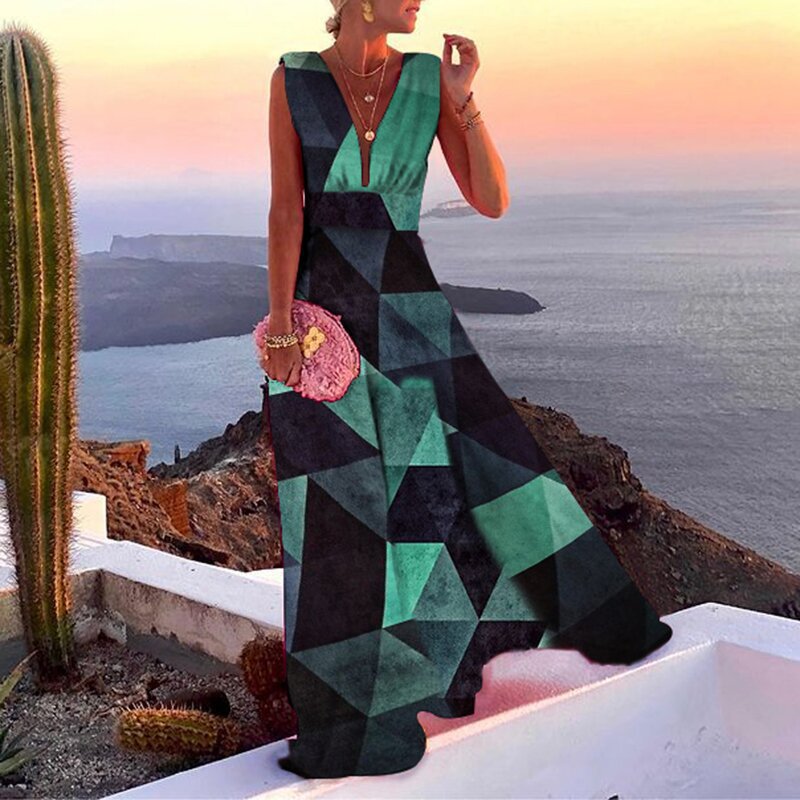 Women's Fashion Solid Color Popular Pattern Mid Dresses