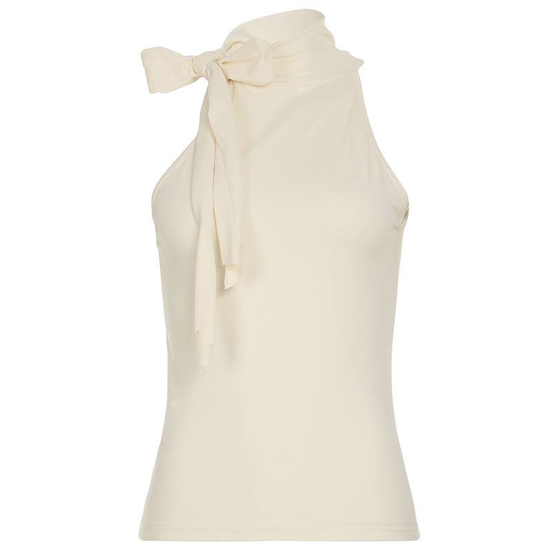 Mature Sexy Turtleneck Side Strap Sleeveless Tops