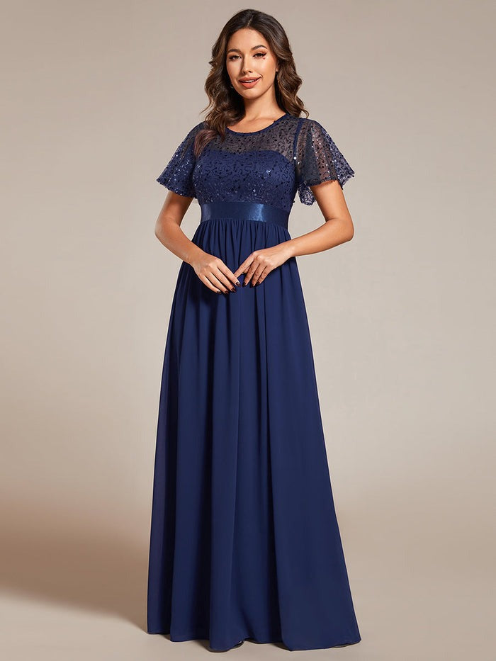 Dress Summer Elegant Sequin Stitching Color Dresses