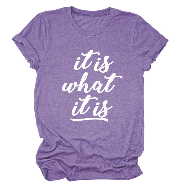 Women's Trendy Lettered Casual Sleeve T-shirt Shorts