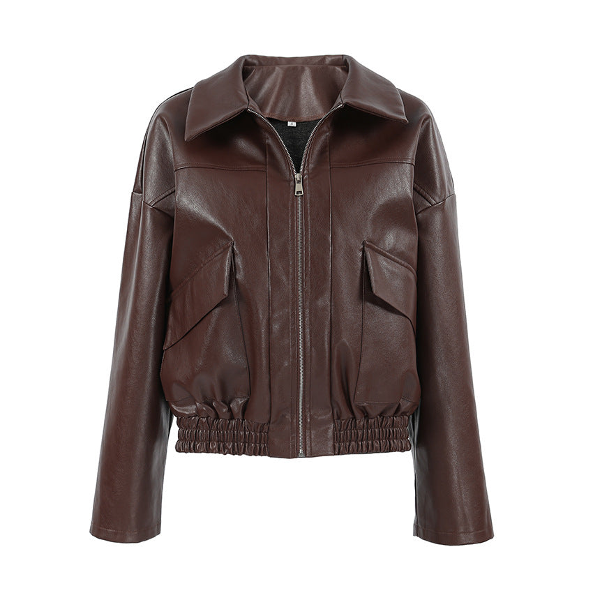 Women's Pilot Retro Old Money Style Leather Coats
