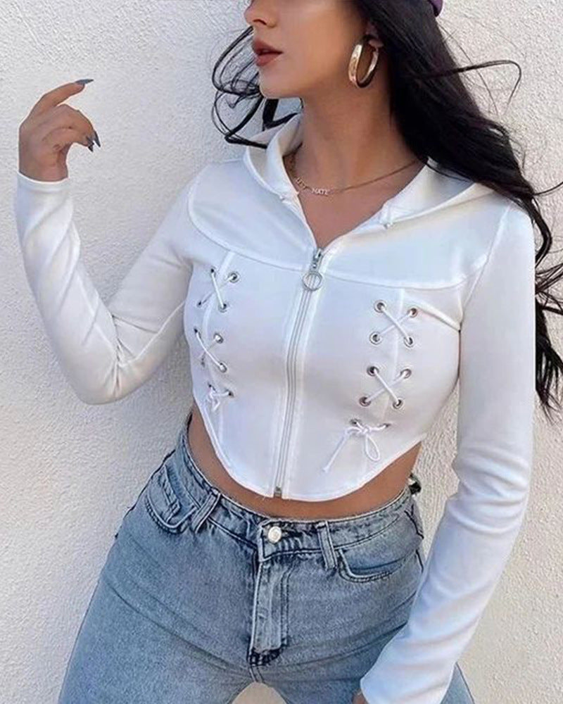 Glamorous Pocket Cap Tied Long Sleeves Jumpsuits