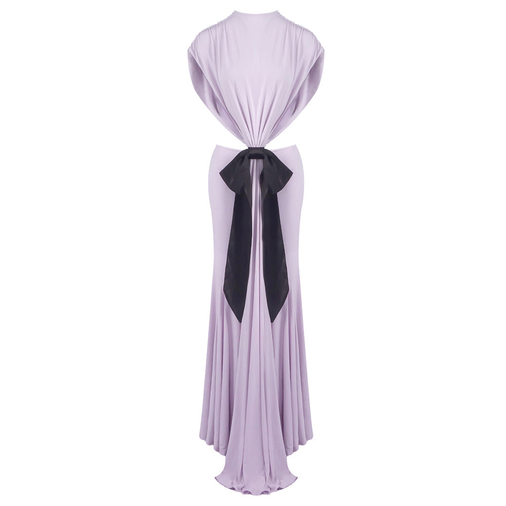 Dress Deep V Black Diamond Waist Dresses