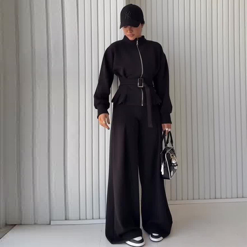 Women's Autumn Zipper Slimming Sports Casual Suits