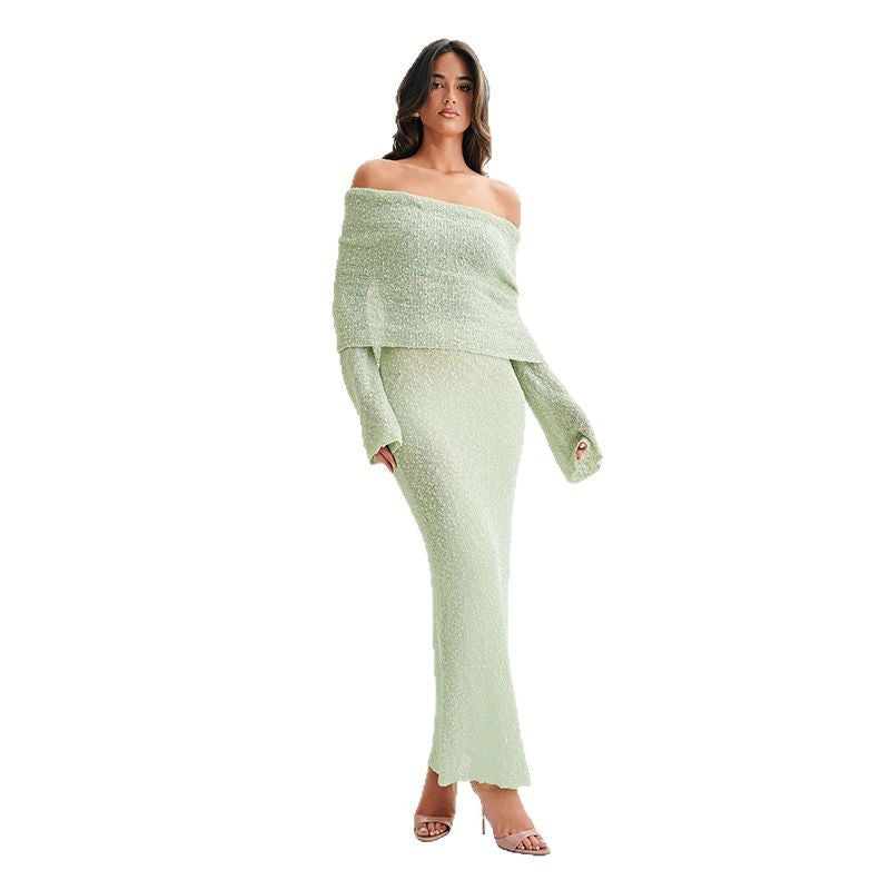 Sexy Collar Beach Cover-up Slim Long Dresses