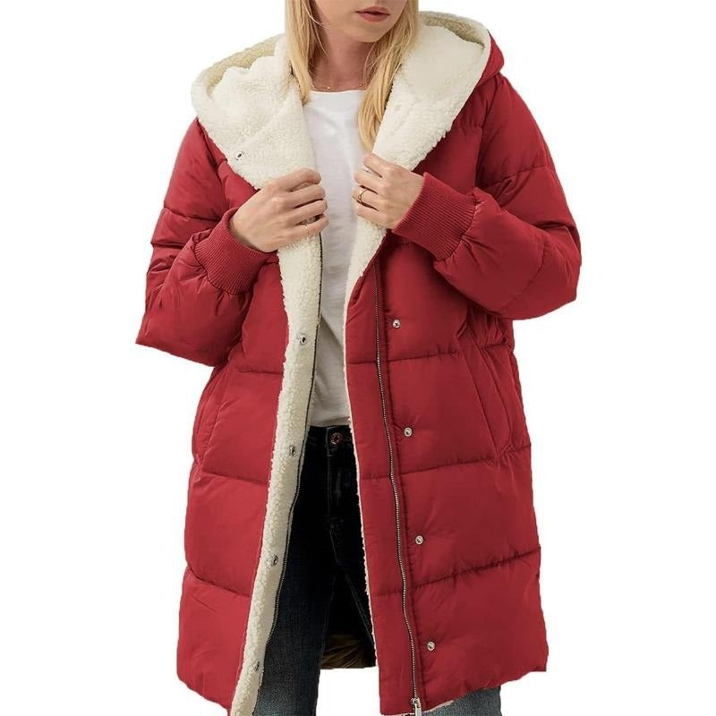 Hooded Cotton Long Sleeve Double-sided Veet Slim Coats