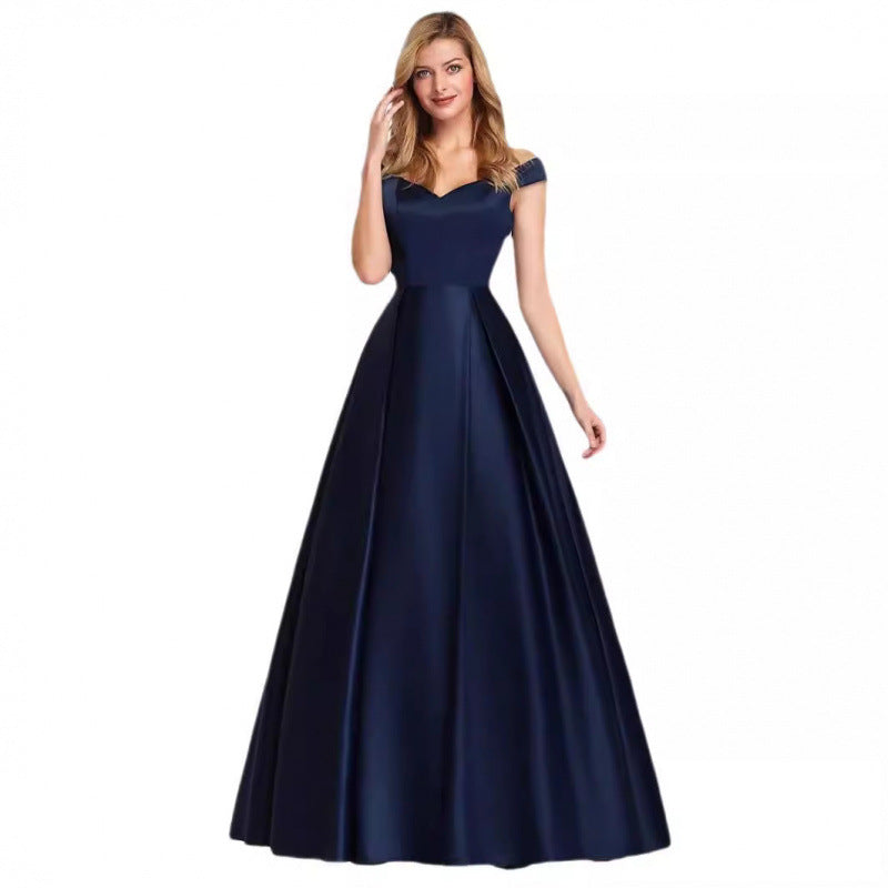 Women's Solid Color Long Retro Dress Dresses