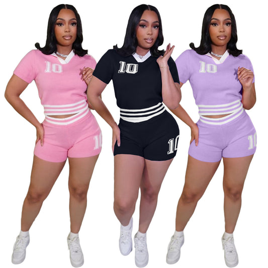 Fashion Casual Summer Lapel Contrast Color Suits