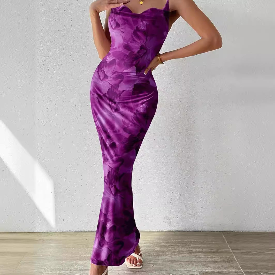 Women's Floral Spaghetti Strap Sleeveless Printing Slip Dresses