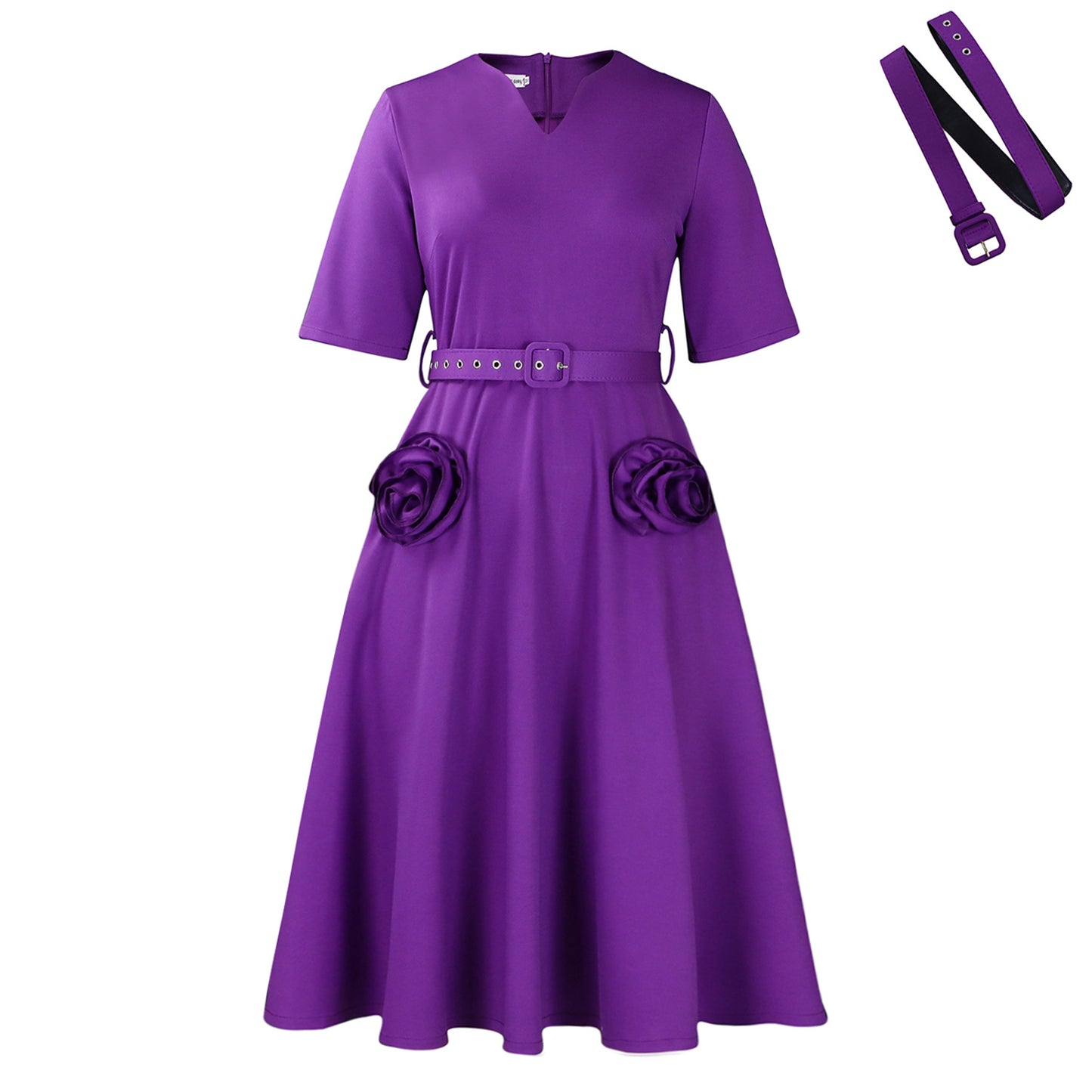 Women's Fashion Elegant Sleeve Tight Waist A- Dresses