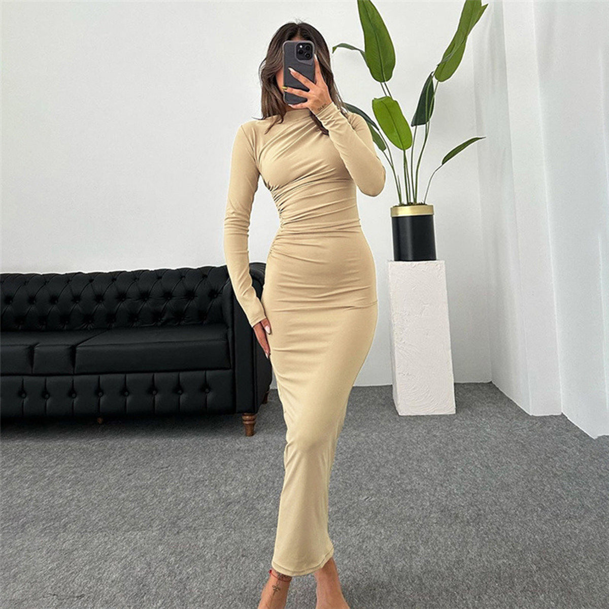 Women's Solid Color Elegant Long Sheath For Dress