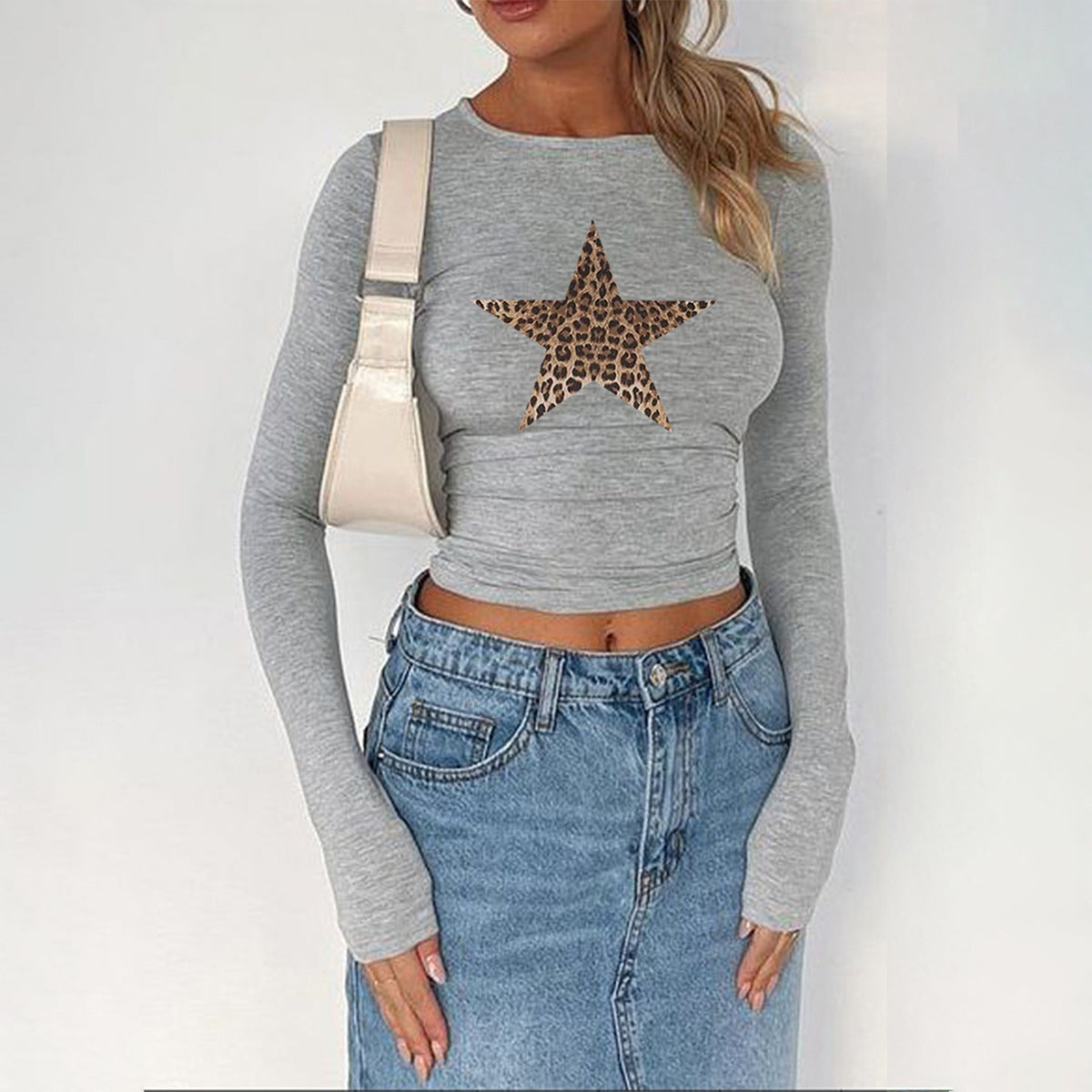 Women's Digital Printing Sexy Waist Trimming Long Blouses