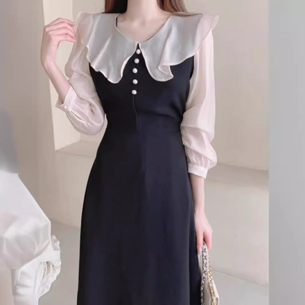 Women's French Style Temperament Ruffled Stitching Fake Dresses