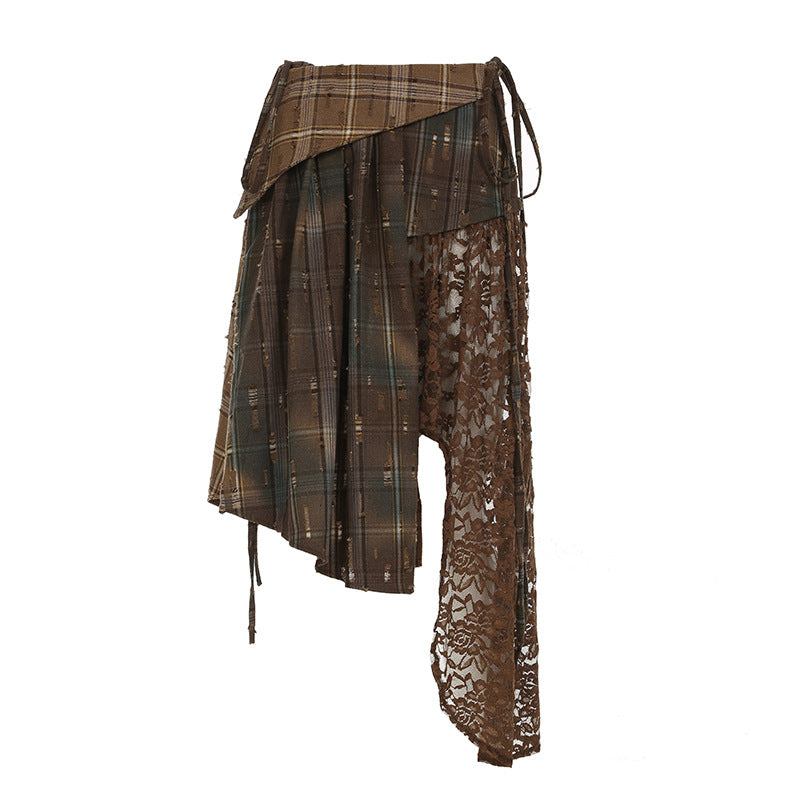 Stitching Lace Wandering Waste Soil Style Personalized Skirts