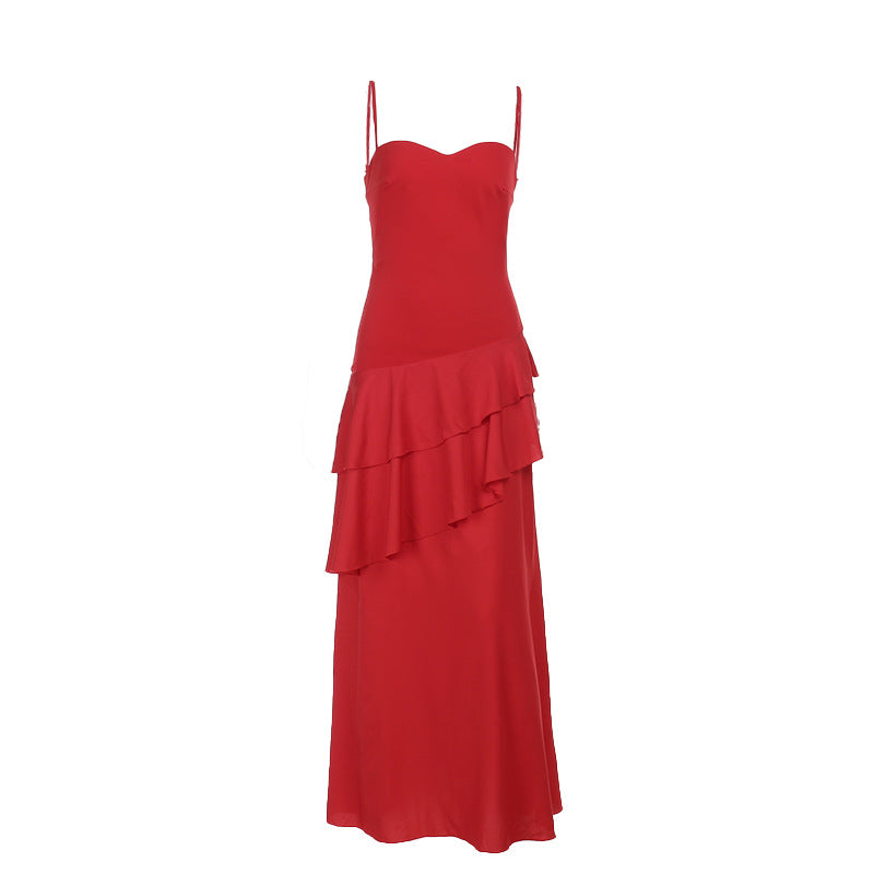 Suspender Swing Backless Lace Up Long Dresses