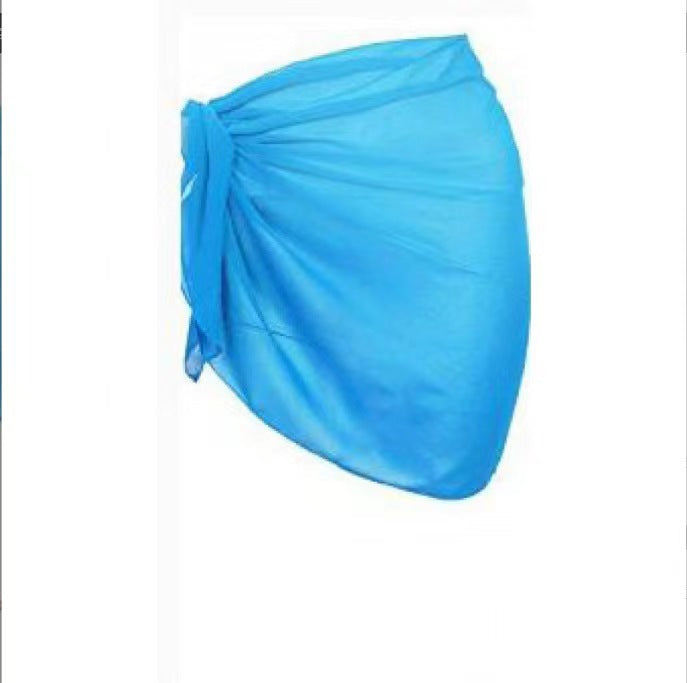 Women's Summer Solid Color Chiffon Shawl Swimsuit Skirts