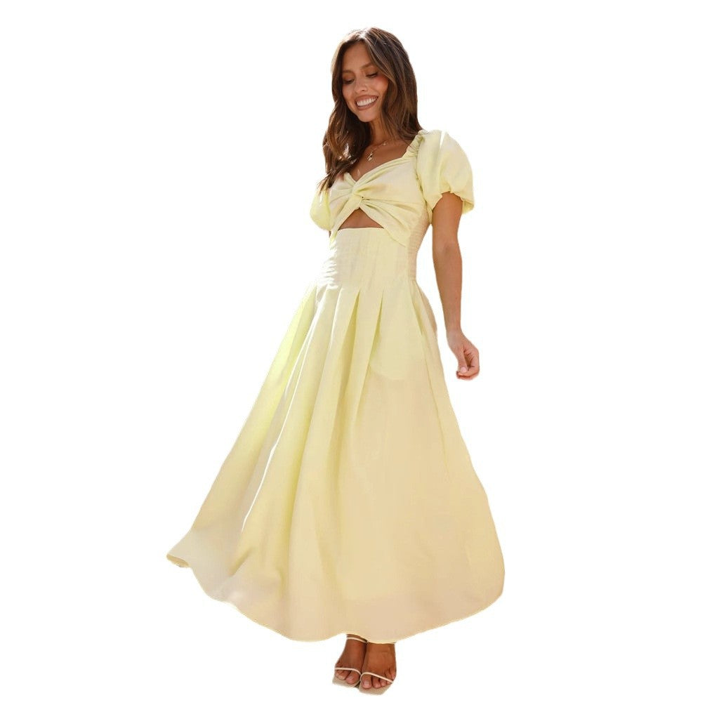 Women's Cutout High-grade Slim Fit Backless Vacation Style Dresses