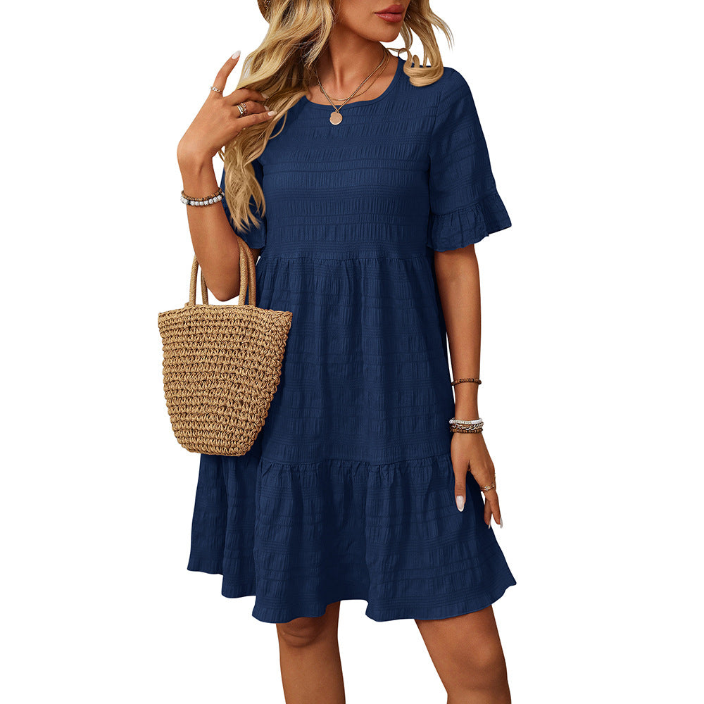 Women's Classic Loose Casual Sleeve Dress Dresses