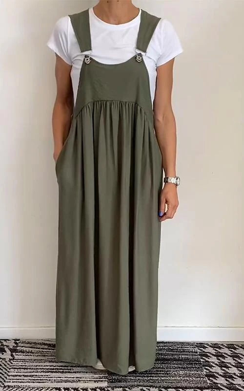 Women's Summer Suspender Dress Cotton Linen Dresses