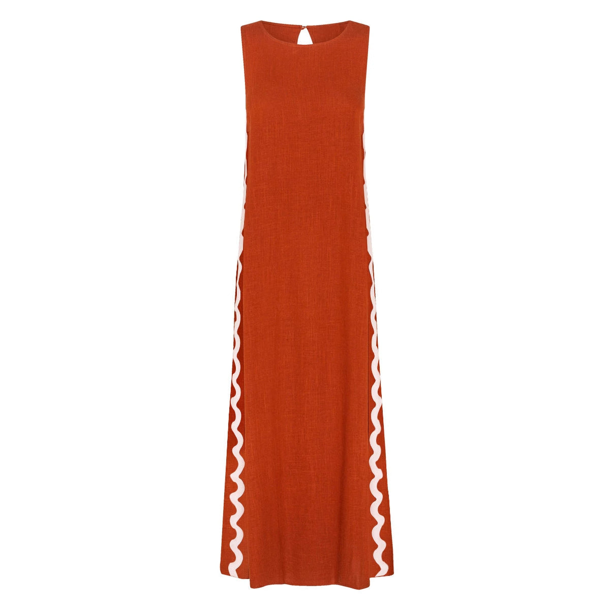 Women's Casual Fashion Sleeveless Round Neck Solid Dresses