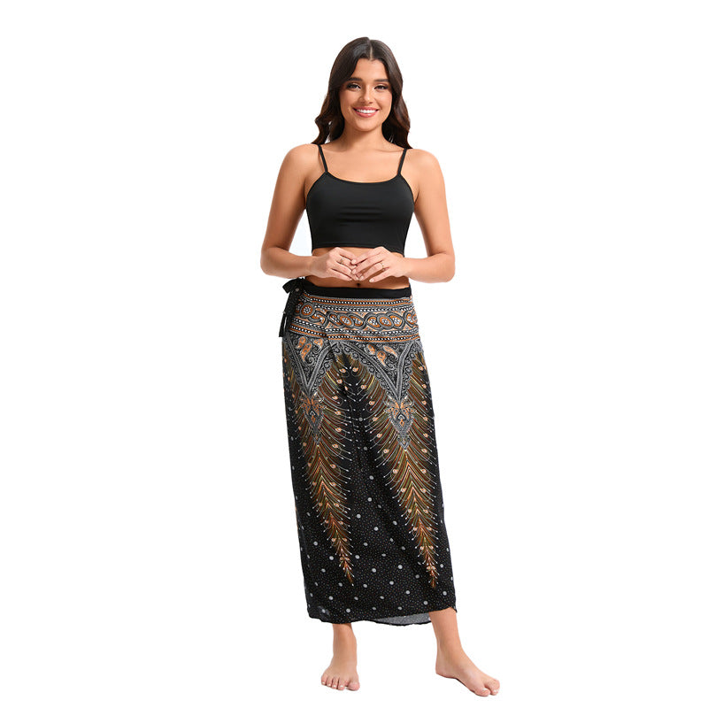 Sarong Vacation Style Flower Beach Towel Skirts