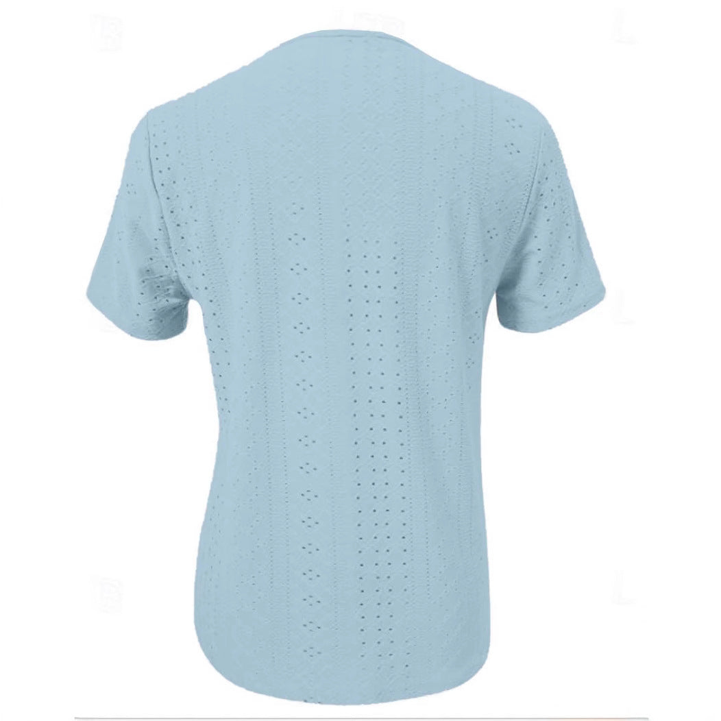 Summer Button Solid Color Loose Sleeve Blouses