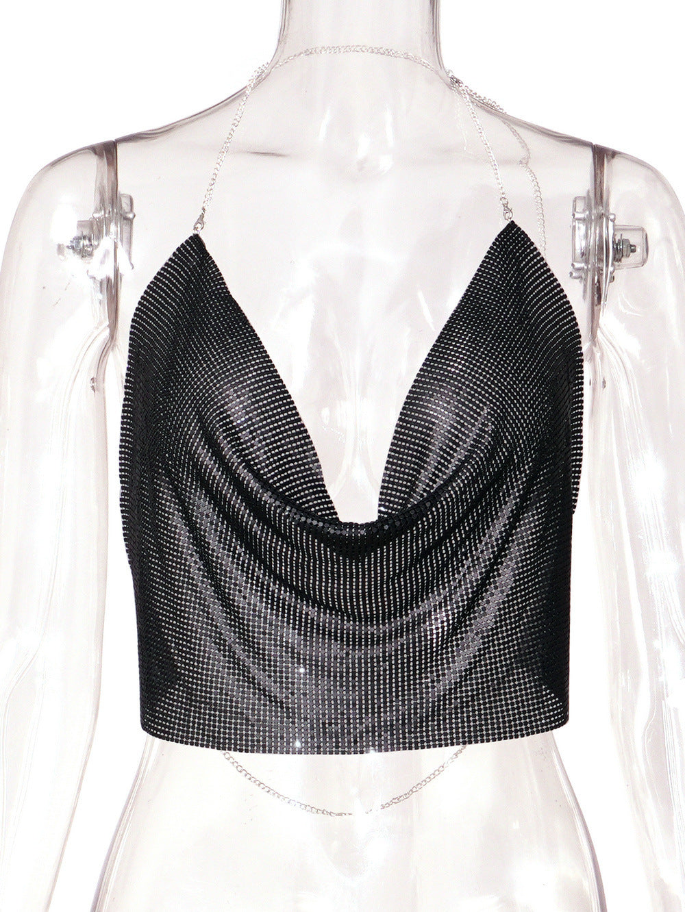 Sequined Sexy Deep V Swimsuit Backless Tops