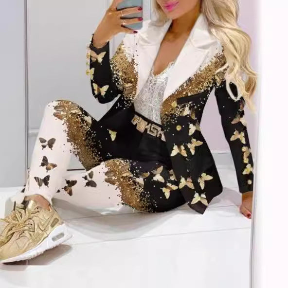 Women's Slouchy Example Casual Fashion Set Suits