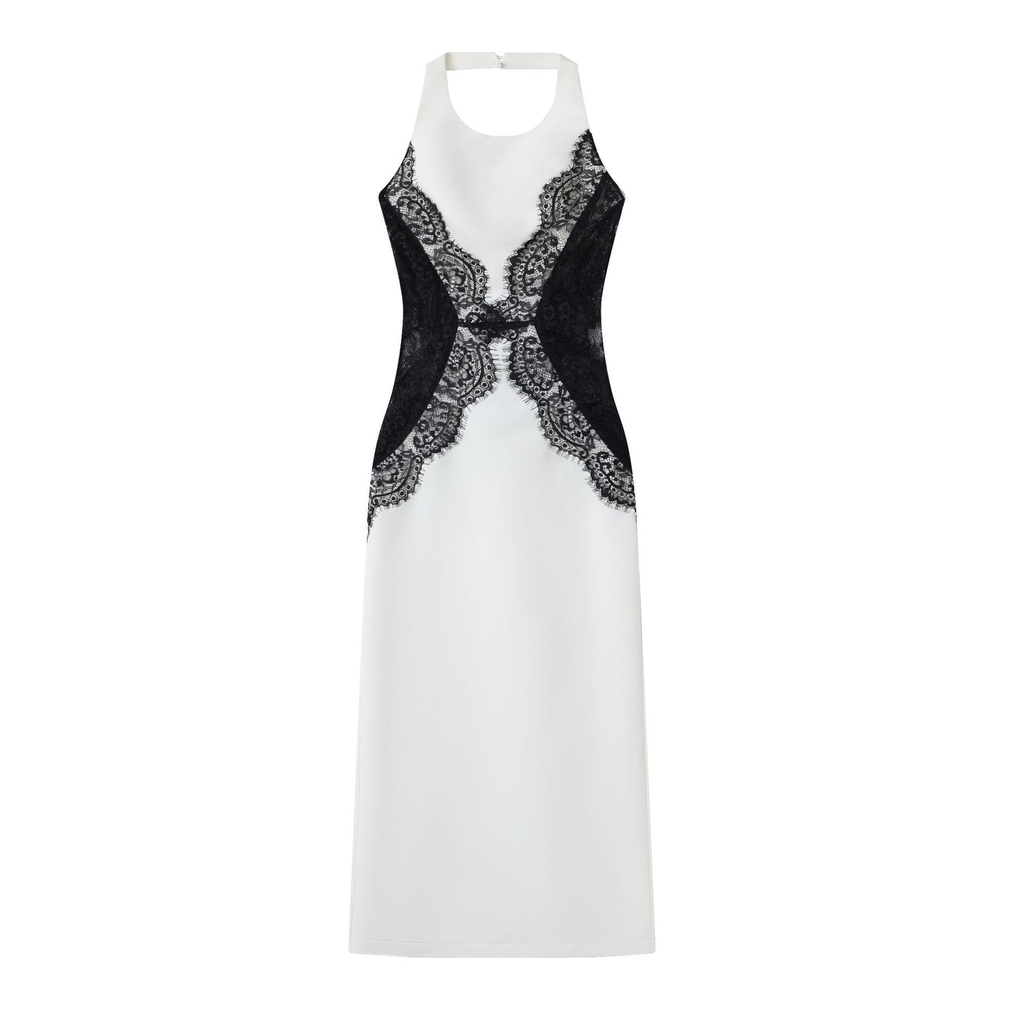 Women's Sexy Halter Patchwork Long Dress Backless Dresses