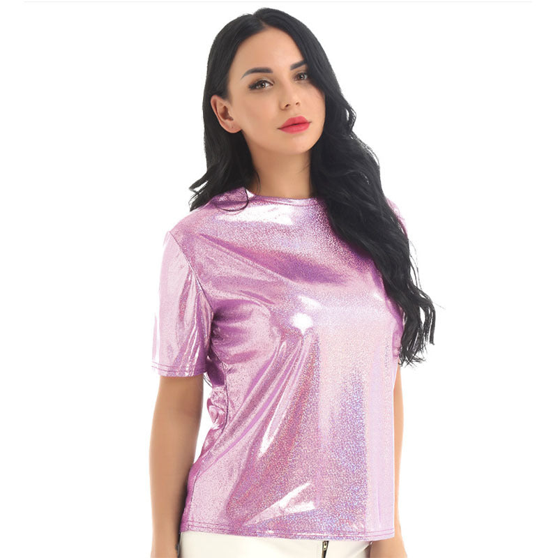 Women's Loose T-shirt Summer Solid Color Elegant Blouses