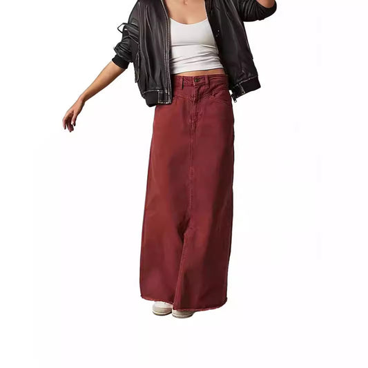 Women's Summer Loose Straight Casual Denim Skirts