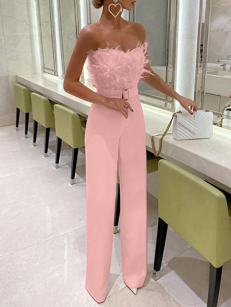Versatile Classic Feather Tube Sexy Fashion Pants
