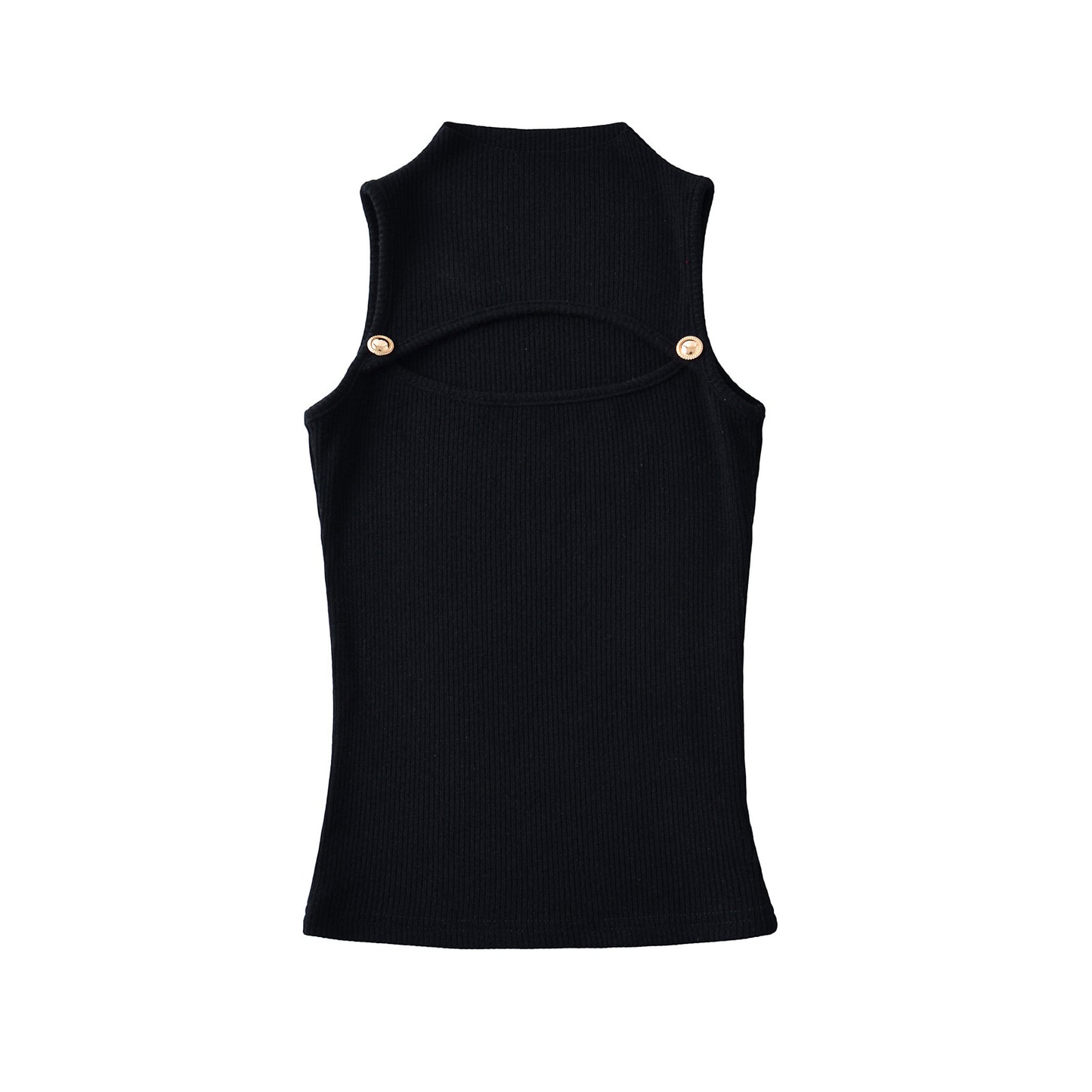 Women's Hot Sexy Half Turtleneck Chest Sleeveless Tops