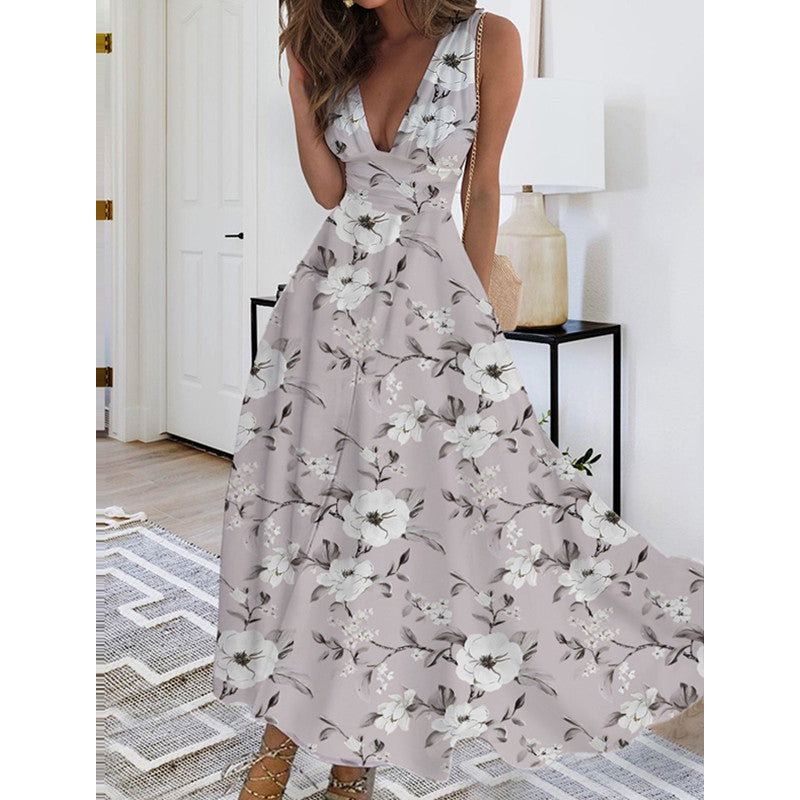 Women's Sleeveless Sexy High Waist Large Satin Dresses