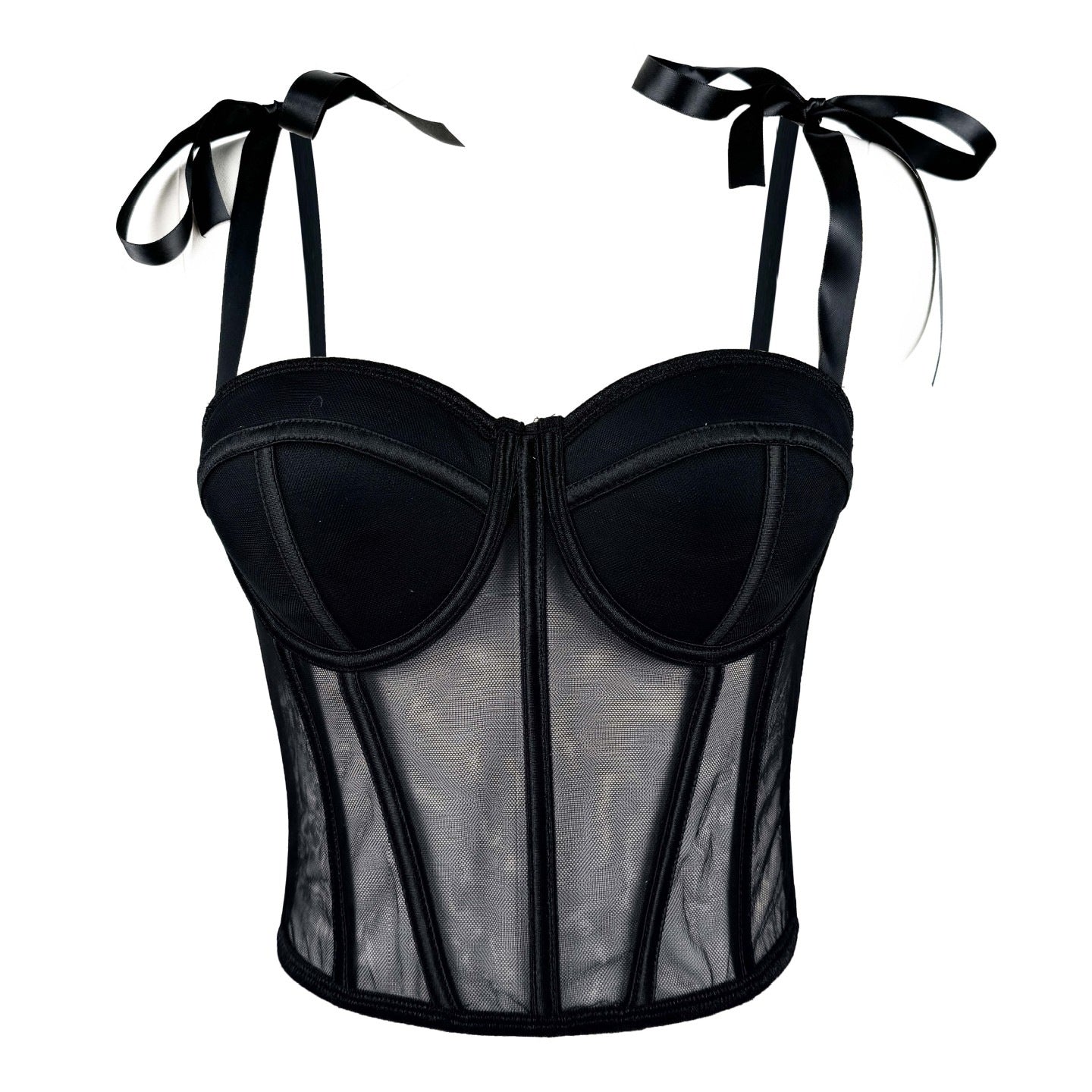 Corset Sexy Slim Line Bow Rope Waistband Tops