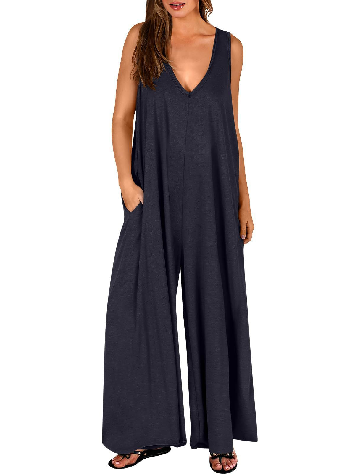 Women's Summer Fresh Casual Pocket Thin Jumpsuits