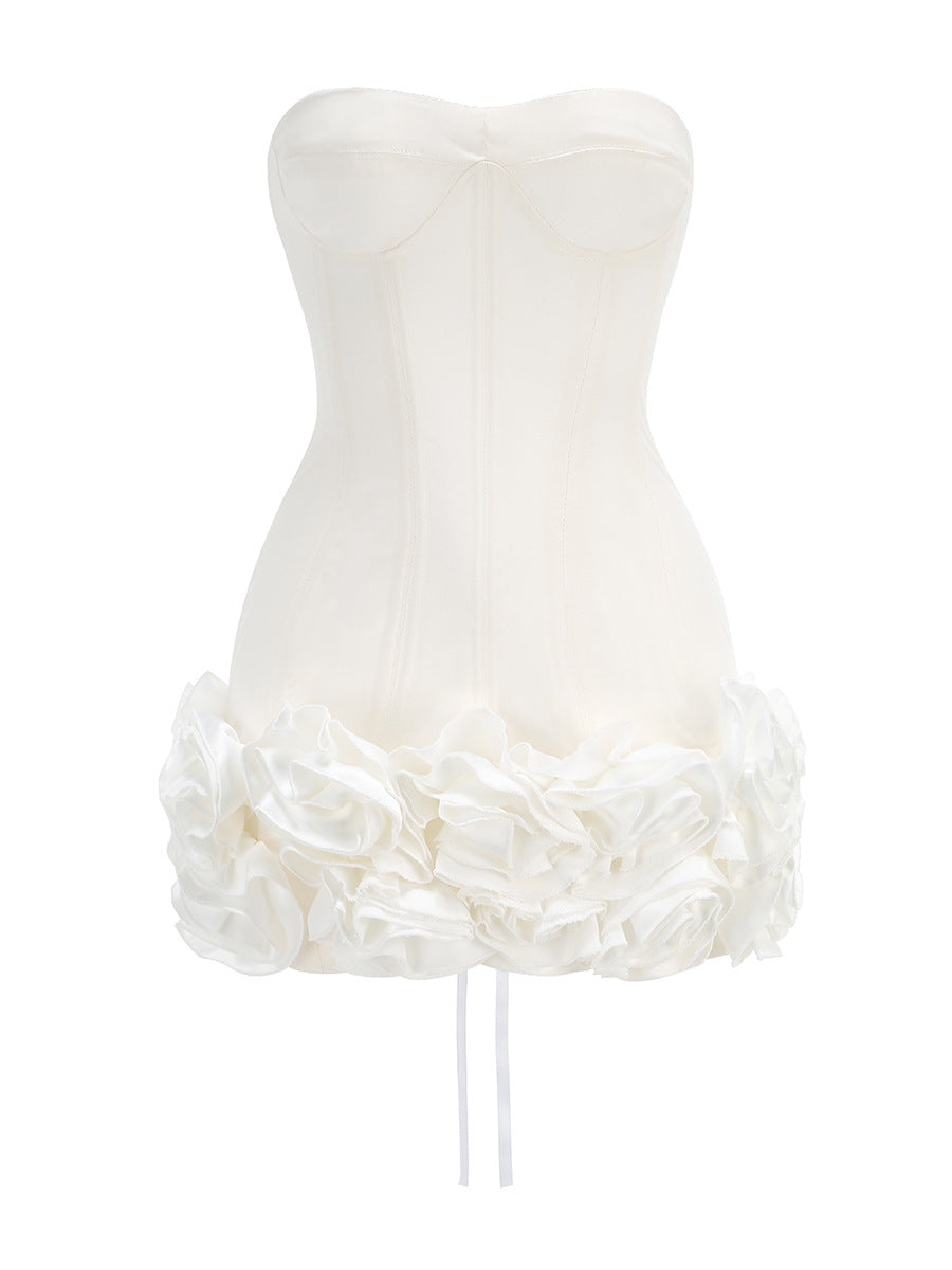 Women's Sexy Tube Dress Slim Flower Tight Tops
