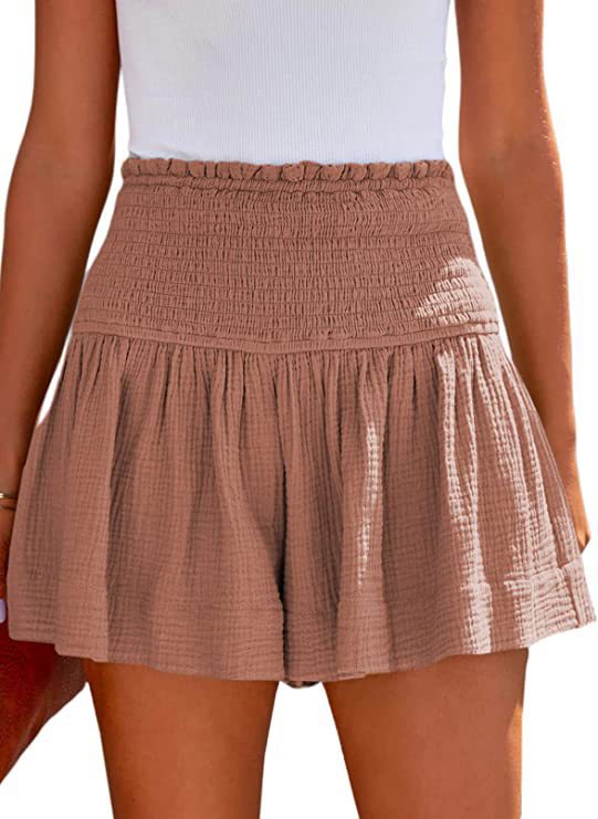 Women's Cotton High Elastic Waist Casual Overseas Shorts