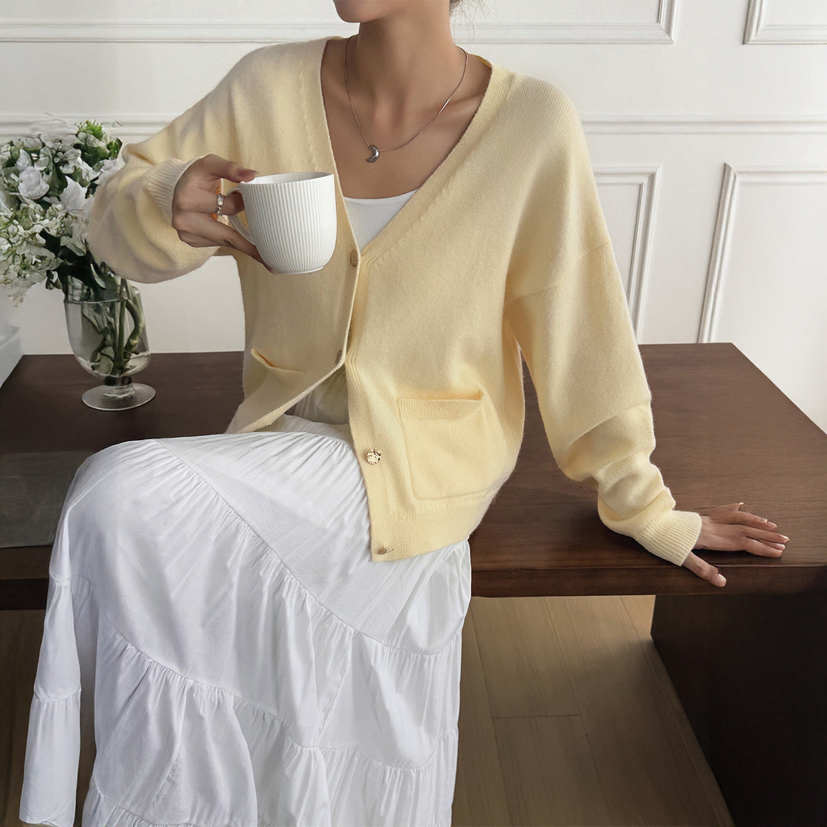 Women's Simple Vacation Style Solid Color Long-sleeved Clothing