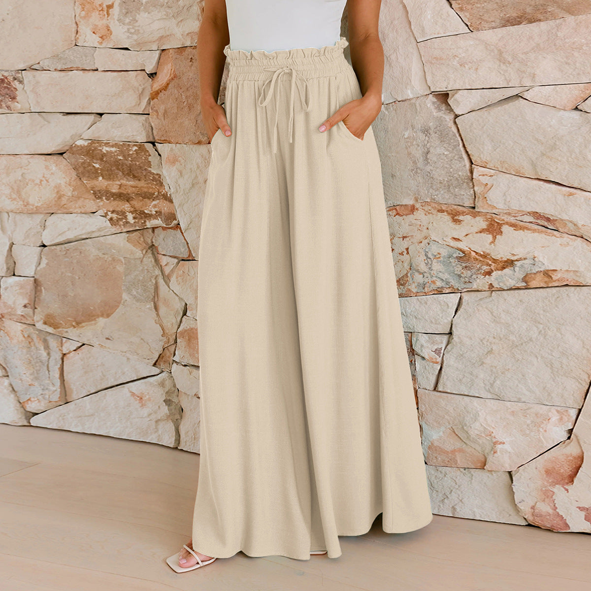 Women's Temperament Commute Style Loose Draping Effect Pants