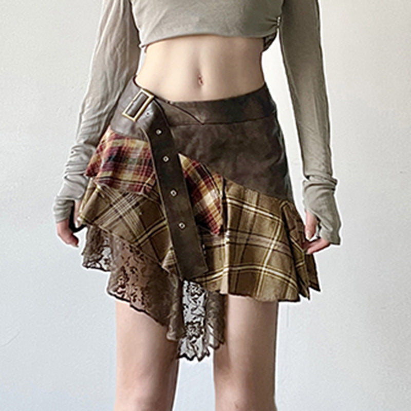 Stitching Lace Wandering Waste Soil Style Personalized Skirts