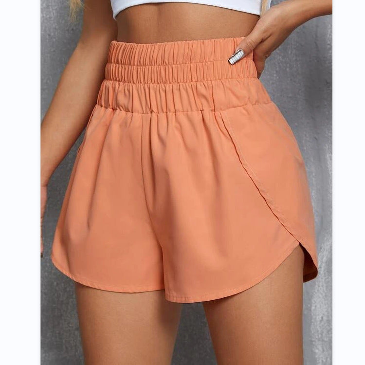 Women's High Waist Elastic Loose Sports Leisure Shorts