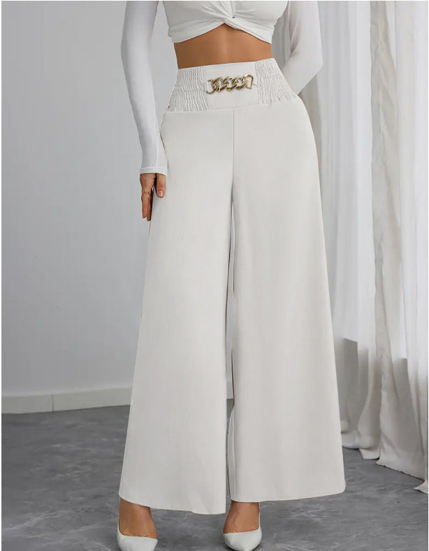 Waist Slimming Temperament Commute Solid Color Pants