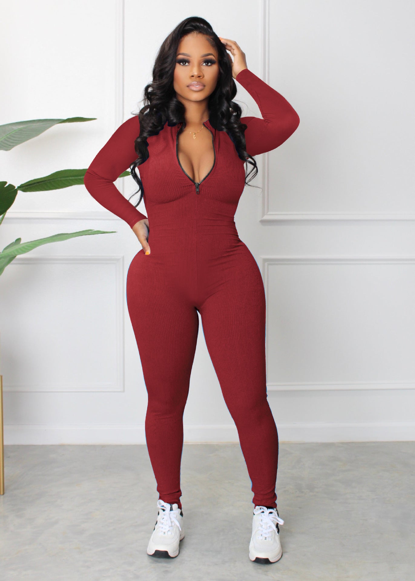 Trendy Autumn Sunken Stripe Zipper Sports Suits